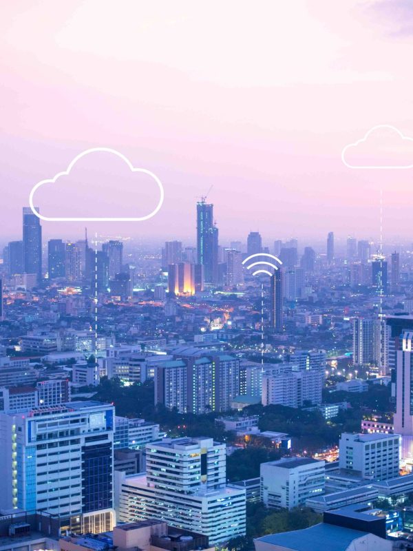 Cloud computing banner background for smart city